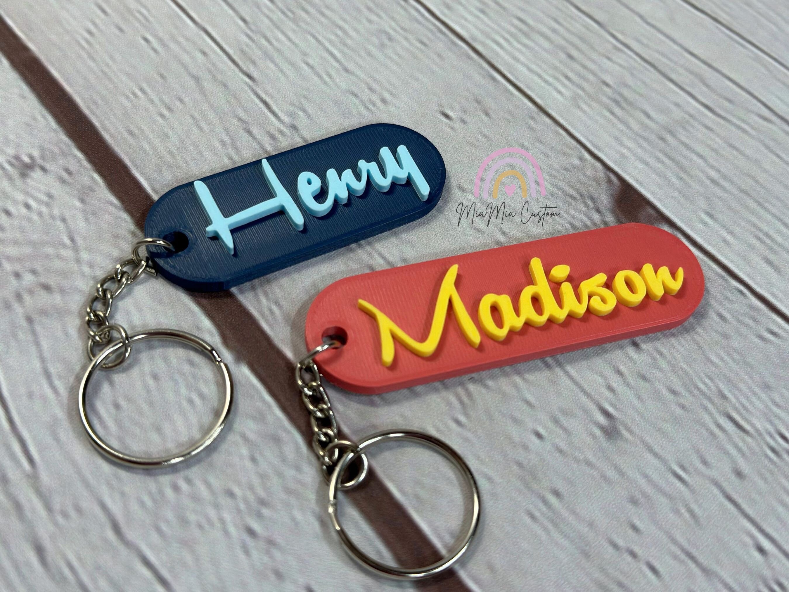 Keychain Cursive Cursive Name Keychain Tag | Small Custom Keychain | Personalized ...