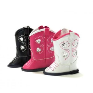 Glitter Heart Cowboy Boots | for most 18-inch Dolls Shoes