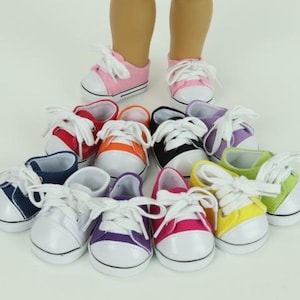 Doll Sneakers | Red, Black, White, Navy, Hot Pink, Lime Green, Yellow and Orange Sneakers | for 18 inch Dolls
