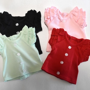 Doll Clothing | Ruffled Sleeved T-Shirt in five Colors | for 18-inch Dolls