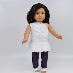 Doll Clothes | White Eyelet Bare Shoulder Blouse | for any 18-inch Doll