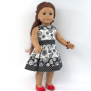 Doll Clothes | Black and White Reversible Dress | for 18-inch Dolls