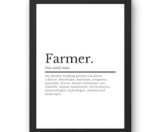 Farmer Gifts | Farmer Definition | Kitchen Print | Farmhouse Decor | Kitchen Wall Art | Gift For Farmer | Home Decor | Farming Gifts For Him