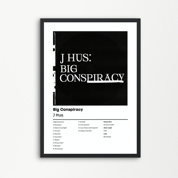 J Hus, Big Conspiracy | J Hus Music Gift | Birthday Gift | J Hus Album Wall Art | J Hus Poster