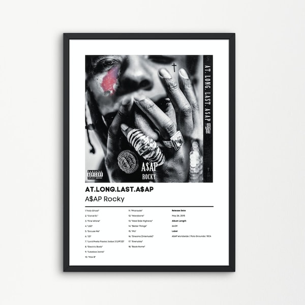 ASAP Rocky, At Long Last Asap | ASAP Rocky Music Gift | Birthday Gift | ASAP Rocky Album Wall Art | asap Rocky Poster