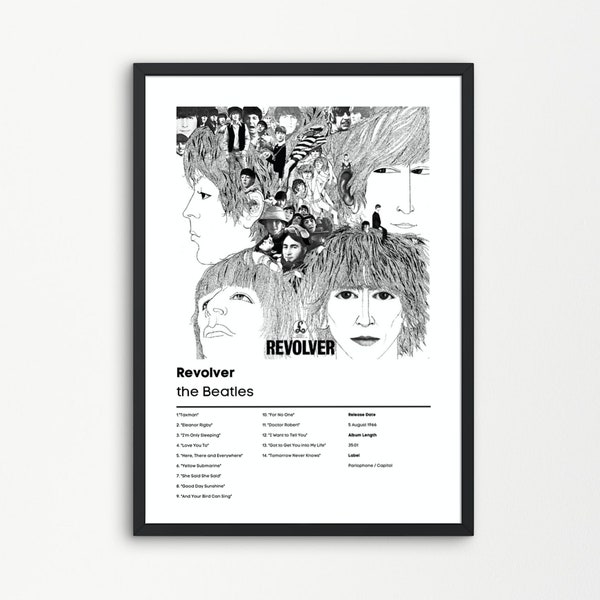 The Beatles, Revolver | The Beatles Music Gift | Revolver Birthday Gift | The Beatles Album Wall Art | The Beatles Poster