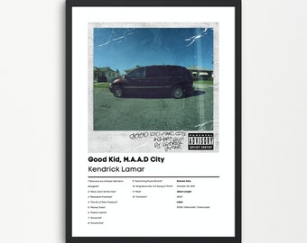 Kendrick Lamar, good Kid maad City | Kendrick Lamar Music Gift | Birthday Gift | Kendrick Lamar Album Wall Art | Kendrick Lamar Poster
