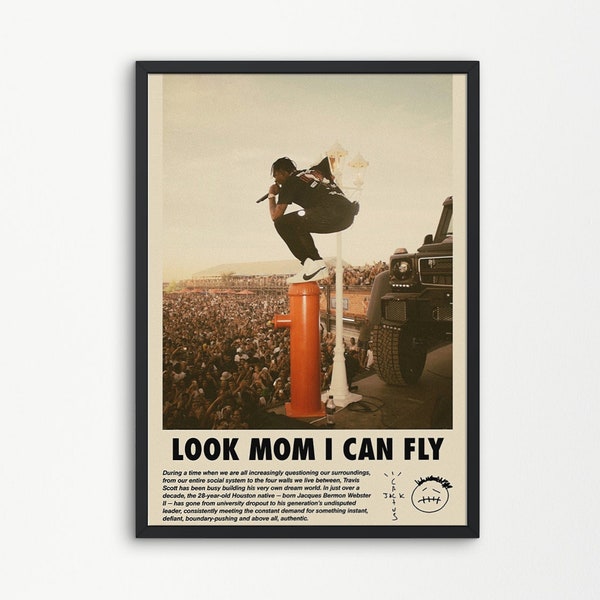 Look Mom I Can Fly, Nike Ad | Travis Scott Music Gift | Cactus Jack Birthday Gift | Travis Scott Album Wall Art | Cactus Jack Poster