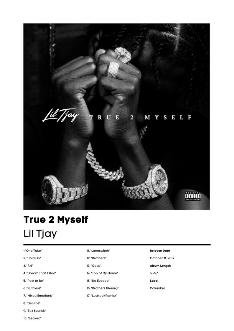 Lil Tjay True 2 Myself Lil Tjay Music Gift Birthday Gift - Etsy UK