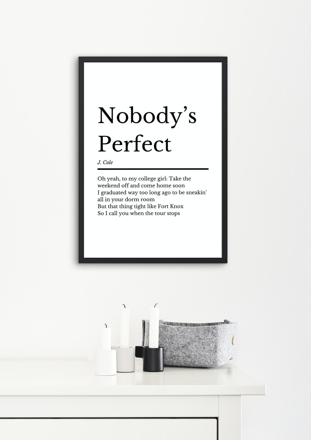 J Cole Nobody's Perfect J Cole Music Gift Birthday Etsy(06)