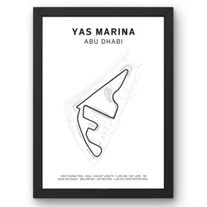 Yas Marina F1 Track Poster – Stunning Formula 1 Wall Art, Abu Dhabi Grand Prix Circuit Map, Perfect Gift for F1 Fans