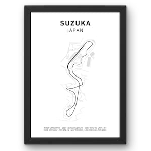 Suzuka F1 Track Poster – Iconic Formula 1 Wall Art, Japanese Grand Prix Circuit Map, Perfect Gift for F1 Fans