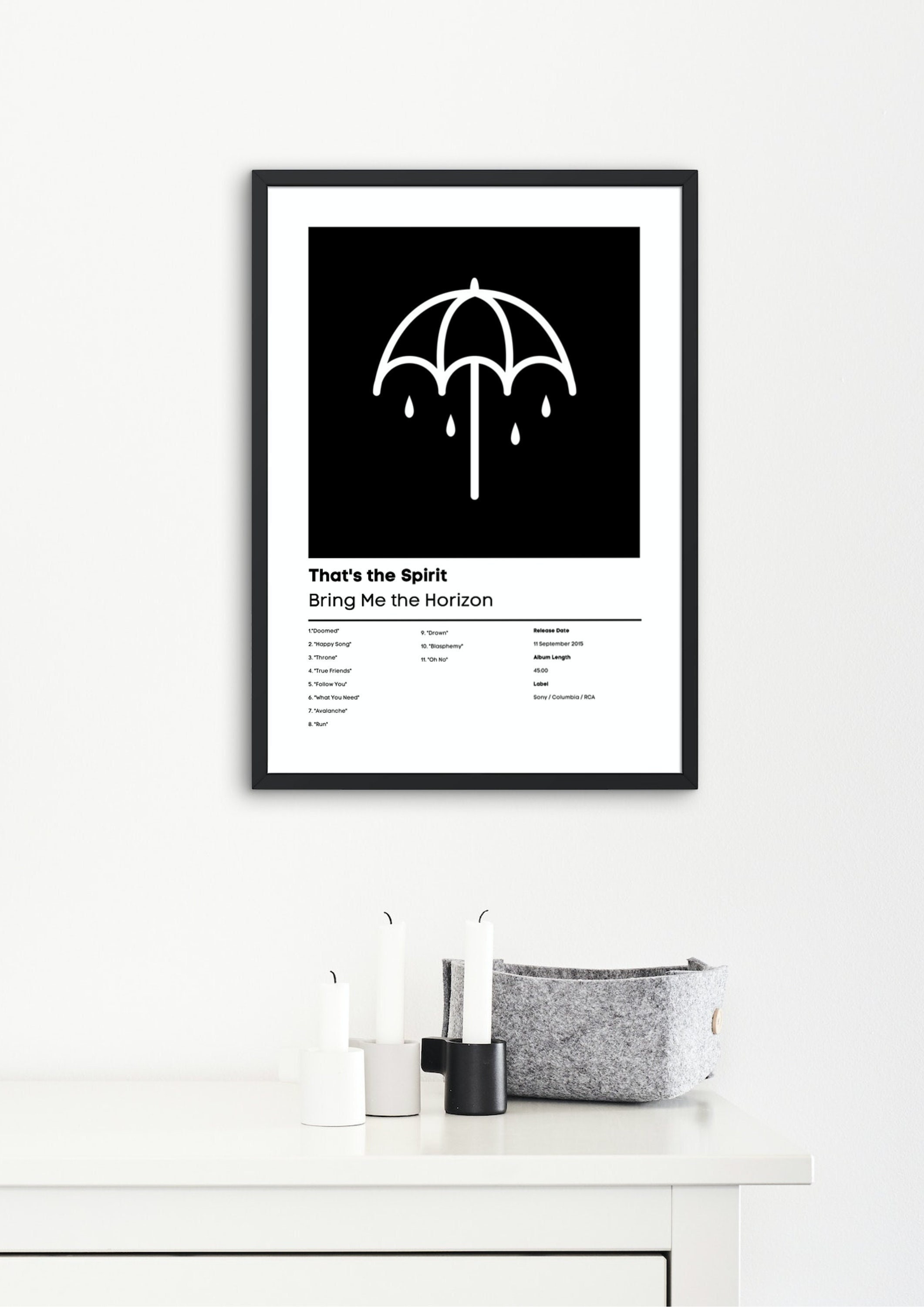 Bring Me The Horizon Doomed Vinyl Record Song Lyric Print