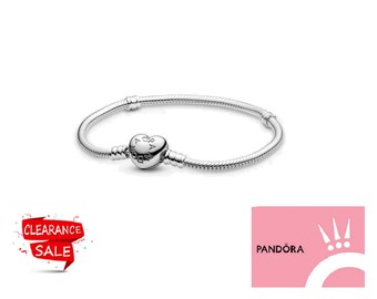 Pandora Bracelet Heart Clasp Moments Snake Chain A Unique Gift of Authentic Minimalist Elegance, Crafted for Charms, Delicate