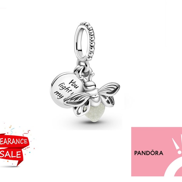 Pandora Glow-in-the-dark Firefly Dangle Charm 799352C01 Unique Gift For Daughter Women Jewellery Bracelet Charm Fits Any Bracelet S925