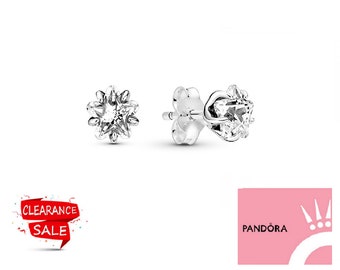 New Pandora Celestial Sparkling Star Stud Earrings Hand-Finished in Sterling Silver with Zirconia Stone Star-Shaped Pandora Styles