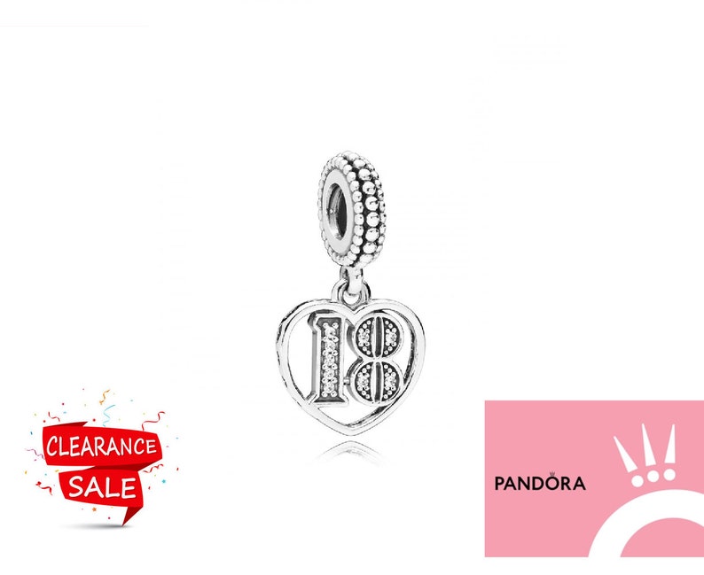 New Pandora silver 18th birthday anniversary dangle charm S925 ALE image 1