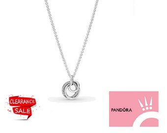 Pandora Family Always Encircled Pendant Necklace Eternal Bonds Represented: Pandora Crown O Monogram Chain, Adjustable 60cm Length