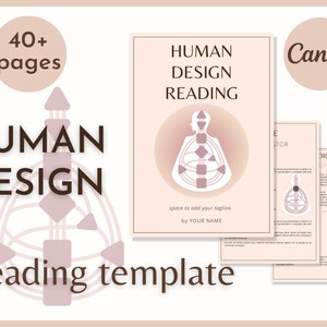 Modello di lettura HUMAN DESIGN / Script di lettura HD / Modello PDF Canva