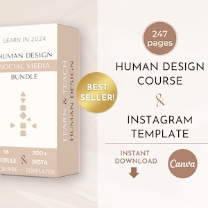 Pacchetto social media per Human Design, corso di Human Design + modello Canva per Instagram per coach di Human Design, kit online per imparare l'Human Design