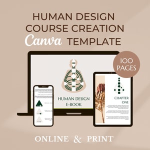 Human Design Course Creation Template For Coaches, Human Design Ebook Template, Human Design Workbook Template For Coaching, Canva Template