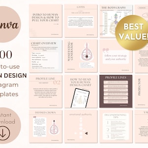 HUMAN DESIGN Instagram Template: Elevate Your Instagram With Human Design Canva Templates | 300+ HD Templates For Coaches with BodyGraphs
