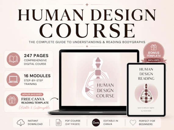Human Design Course & Reading Template | Beginner BodyGraph Guide (Digital Download)