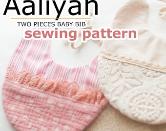 Aaliyah Two-Piece Baby Bib Sewing Pattern: Newborn & Toddler (PDF)