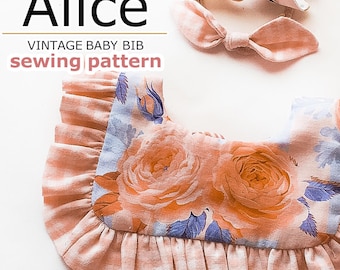 Alice Vintage Baby Bib Sewing Pattern: Detachable Bib (PDF)