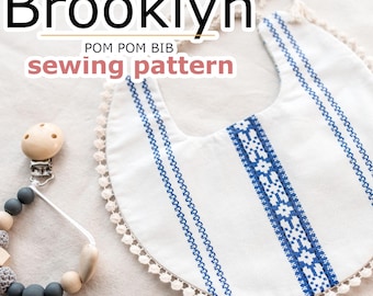 Pom Pom Baby Bib Sewing Pattern: Beginner-Friendly DIY (PDF)