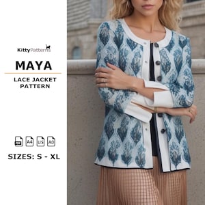 Modello per giacca in pizzo MAYA: cardigan da donna (modello PDF)