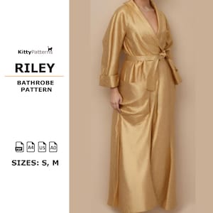 RILEY - Bathrobe Pattern [S,M] - Womens Robe Pattern - Pattern Bathrobe Pdf - Raglan Sleeve Pattern