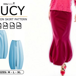 LUCY - Bubble Skirt Pattern [M,L,XL] - 1980s Pattern - Balloon Skirt Pattern - Womens Skirt Pattern Pdf - Easy Sewing Pattern