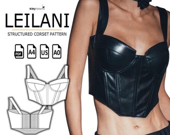 Naaipatroon LEILANI gestructureerd korset: bustiertop (pdf-download)