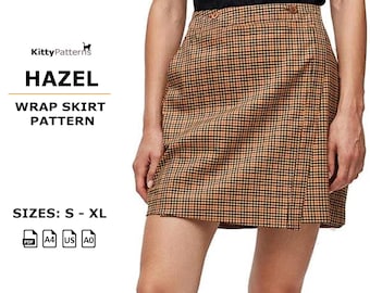 Wrap Skirt Sewing Pattern: HAZEL, Sizes S-XL (Digital Download)