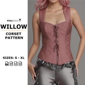 WILLOW - Corset Pattern Pdf - [S,M,L,XL] - Corset Sewing Pattern - Corset Top Pattern - Corset Patterns - Trendy Corset Pdf