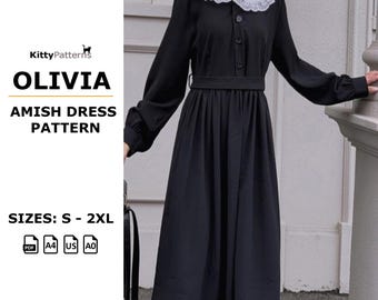 Amish Dress Pattern: Women's Vintage Sewing Pattern (PDF)