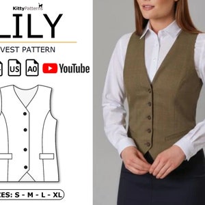 LILY - Vest Pattern PDF - [S,M,L,XL] - Womens Vest Patterns - Girls Vest Pattern - Pdf Sewing Pattern - Video Tutorial