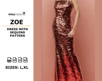 ZOE Sequin Slip Dress Pattern [L,XL] (PDF)