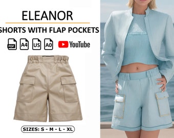 Eleanor High-Waisted Shorts Sewing Pattern – Flap Pockets (PDF Pattern)