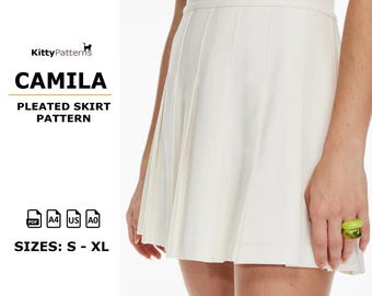 CAMILA Pleated Mini Skirt Sewing Pattern (PDF)