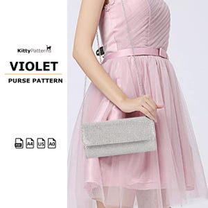 VIOLET - Geldbörse Muster PDF - DIY Geldbörse - Kleine Tasche Muster - Mädchen Geldbörse Muster