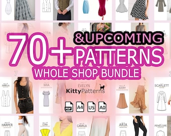 70+ Sewing Pattern Bundle: Wardrobe DIY (PDF A0, A4 & Letter)