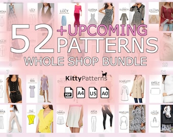 Whole Shop PDF Pattern Bundle - 52 Styles - Sewing Pattern Pack - Digital Pattern Pack - Pdf Sewing Patterns A0, A4 & Letter