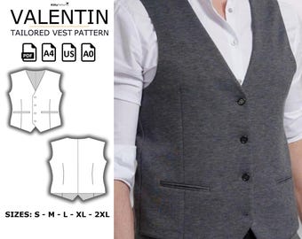Men's Tailored Vest Sewing Pattern: Classic Waistcoat (PDF Pattern)