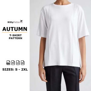 HERFST - T-shirtpatroon pdf - [S, M,L,XL, 2XL] - Naaipatroon T-shirt voor dames - Naaipatronen T-shirt - Patroon T-shirt digitaal