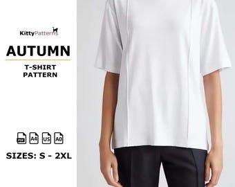 Autumn T-Shirt Sewing Pattern: Women's Sizes S-2XL (PDF Pattern)