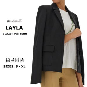 LAYLA - Blazer Pattern [S,M,L,XL] - Blazer Diy Pattern - Girls Jacket Patterns - Blazer PDF pattern