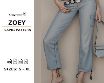 Zoey Capri Sewing Pattern: Chic Capri Pants (PDF)