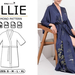 ELLIE - Kimono Pattern PDF [S,M,L,XL] - Kimono Dress Pattern - Japanese Patterns - Kimono Pattern Women